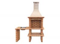 Ref. 107 toda em Tijolo - 170 cm x 57 cm x 220 cm, CxLxA | Grelhador 60 cm x 40 cm, CxL | 680 kg